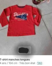 Tshirt manches longues TAO 4 ans