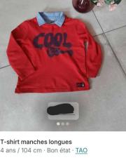T-shirt avec col chemise TAO 4 ans 