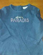 Tshirt marine TAO manches longues 68 cm