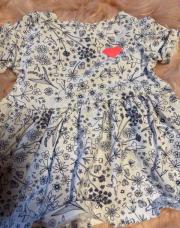 Robe taille 62 fleurs bleues 