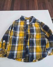 Chemise carreaux bleu jaune