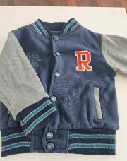 Gilet bleu manches grises