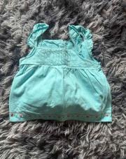 Top turquoise avec décolle carré 