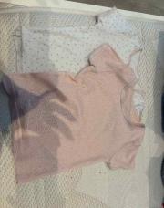 Lot de 2 chemisettes rose/blanc