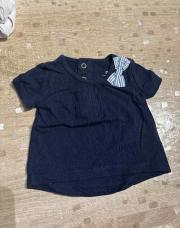 T-shirt bleu avec noeud 1 mois 