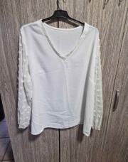 Blouse blanche mache transparent T3xl 
