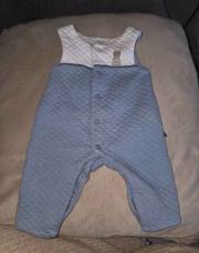 Salopette ourson bleu/blanc Obaïbi 1m/53cm