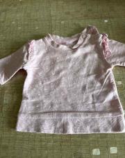 Pull rose cœur blanc taille 50!