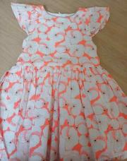Robe okaidi 98 orange blanc