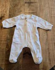 Pyjama blanc imprimé coeur rose fermeture devant 1 mois Orchestra