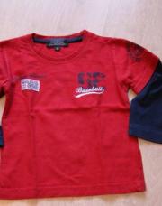 Blouse rouge base ball , 2 ans