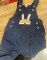 Salopette 1 mois bleu lapin