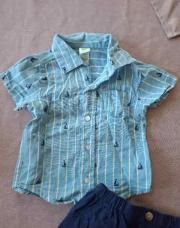 Chemise rayée bleue bateau 12 mois 