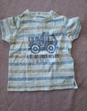 T-shirt tracteur rayé 12 mois 