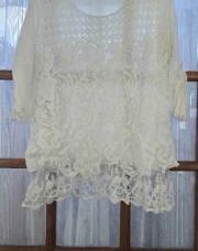 Blouse Cassis blanche crochet et doublure taille 40