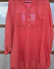 Chemisier Made in Italy rose à pois blancs taille 40