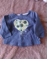 Blouse bleu avec un cœur et un lapin 1M