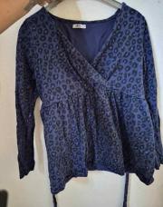 Blose bleu leopard grossesse L