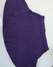 Jupe mauve en laine taille élastique (taille 44)