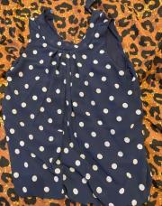 blouses bleu marine à petits pois blanc taille S