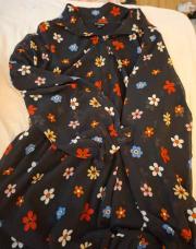 Robe manche longue noire fleuries clockhouse taille 42