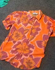 Blouse à fleurs orange 