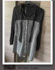 Robe noire brillante fête 