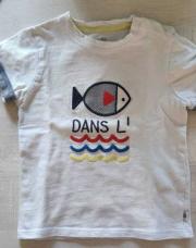 Ti shirt blanc obaibi 9/12 mois