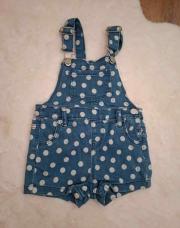 Salopette short pois jeans taille 80