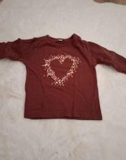 Blouse bordeaux coeur taille 86