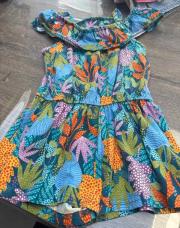 Combi short fleur bleu 3 ans 