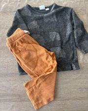 98cm, ensemble garçon Zara t-shirt mammouth + training 
