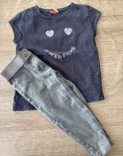 4-5ans, t-shirt yeux cœur + pantalon gris esprit 