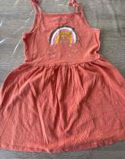 7ans, robe terracotta arc en ciel 