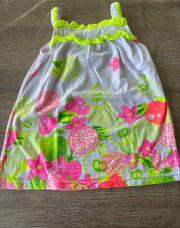 1an, robe fluo jaune rose orange 