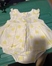 Robe cœur jaune 1 mois 54cm