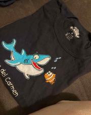 T-shirt bleu requin 