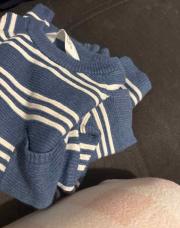 Pull ligne  bleu et blanc 