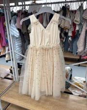 Robe, tape-à-l’œil à paillettes dorées huit ans