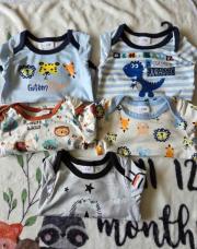 Lot 5 body neuf 0-3m longue manche 