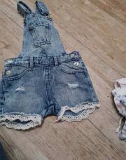 Salopette en jeans dentelle