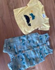 Ensemble salopette vert jaune TAO 1 mois 