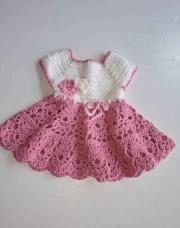 Robe bébé 1 à 3 mois bicolore rose et blanc