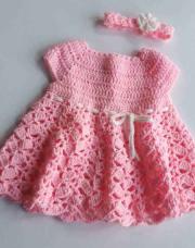 Robe avec bandeau rose 3 à 6 mois 