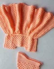 Robe avec casquette pêche 18 à 24 mois