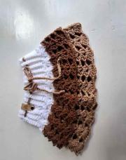 Jupe volants 9 mois marron et blanc