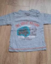 T shirt gris avec motif longues manches 6 mois 