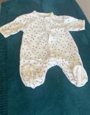 1 mois pyjama la redoute blanc cassé ronds 
