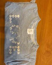 t-shirt rayé bleu et blanc 4-6M 68CM