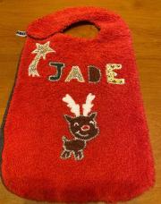 1 bavoir fait main personnalisée Jade